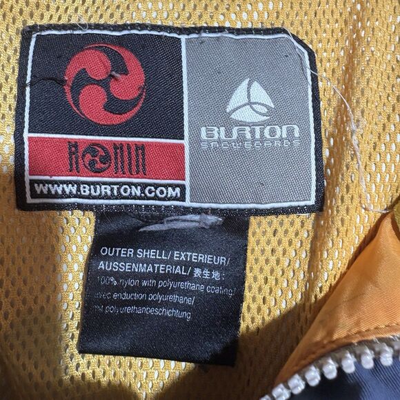 Burton Ronin Ski Jacket Gray Black Snowboarding Mens M Stained 90s Y2K Retro - Picture 10 of 13